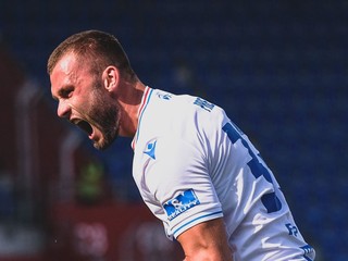 Erik Prekop sa teší po strelenom góle v drese FC Baník Ostrava.