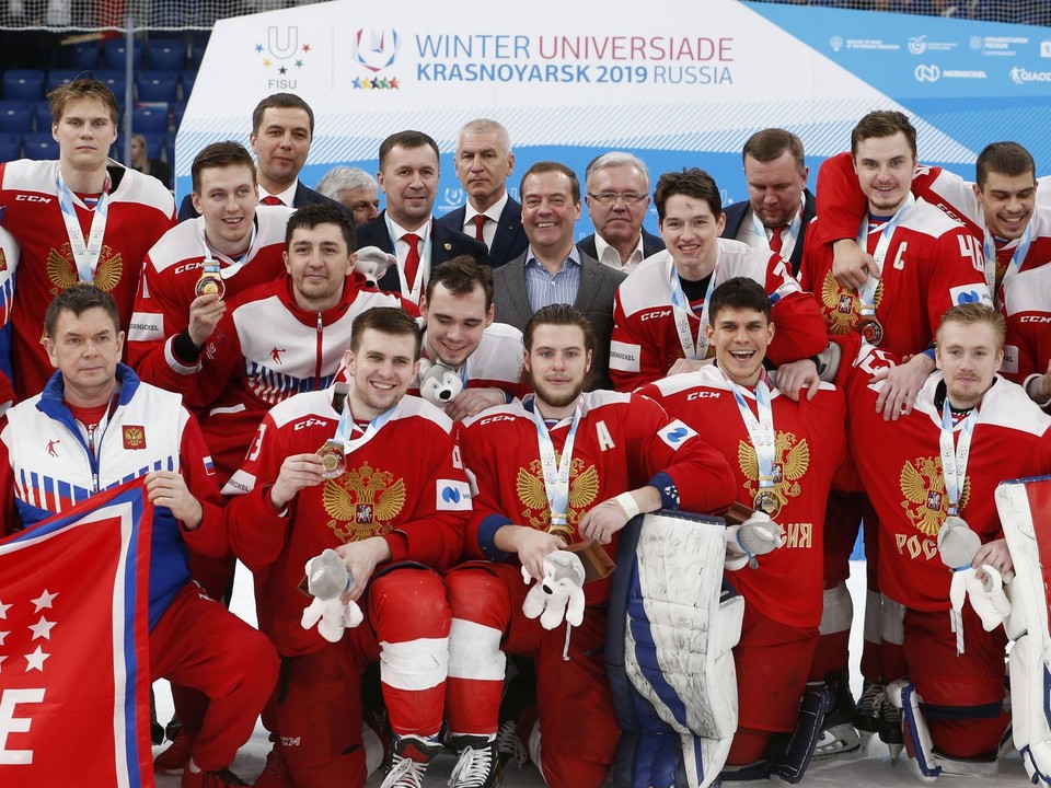Ruskí hokejisti na zimnej univerziáde 2019. 
