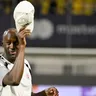 Tréner Slovana Yaya Touré pozdravuje fanúšikov po víťazstve po odvetnom stretnutí play off Ligy majstrov vo futbale NK Celje - ŠK Slovan Bratislava .