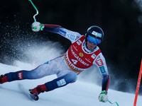 Fredrik Möller vyhral super-G v stredisku Bormio 2024.