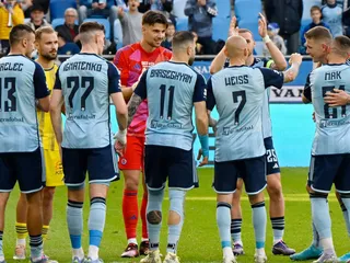 Juraj Kucka (Slovan) sa lúči s hráčskou kariérou so spoluhráčmi a fanúšikmi v záverečnom 10. kole nadstavbovej časti Niké ligy v skupine o titul ŠK Slovan Bratislava - FC Košice.