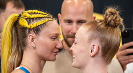 Lucia Szabová (vľavo) na vážení so Cecilie Bolanderovou.