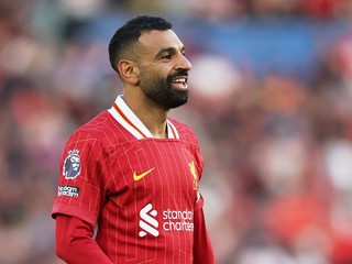 Egyptský futbalista v drese Liverpoolu Mohamed Salah.