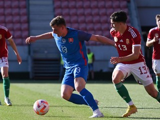 Fotka z prípravného zápasu hráčov do 21 rokov Slovensko - Maďarsko.