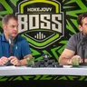 Ondrej Rusnák a Boris Valábik počas nahrávania podcastu Hokejový BOSS. 