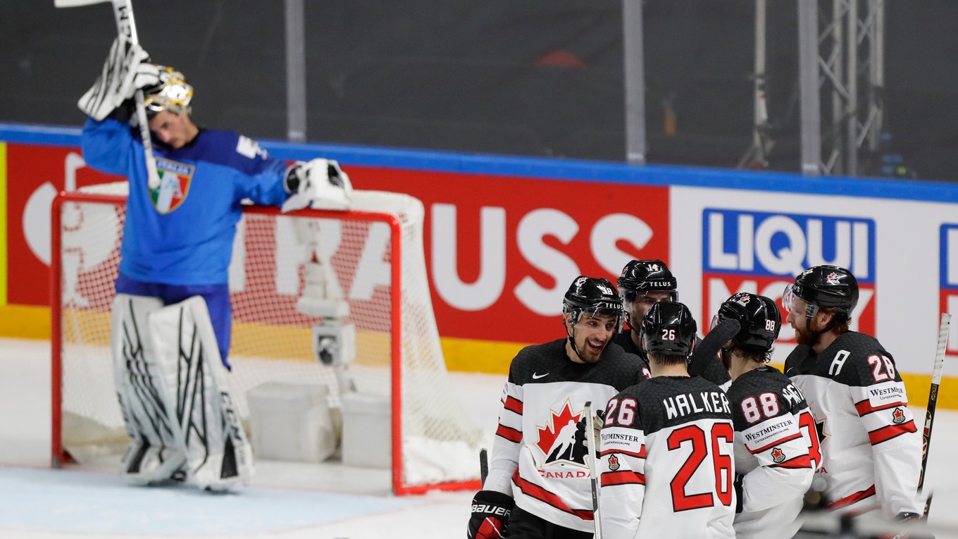 Výsledok a priebeh zápasu Taliansko - Kanada na MS v hokeji 2021.