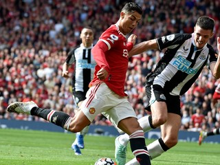 Cristiano Ronaldo v zápase proti Newcastle United. 
