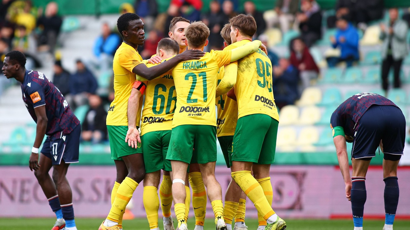 Hráči Žiliny sa radujú z gólu