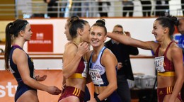 Stanislava Škvarková a Viktória Forster na halových MSR v atletike 2024.
