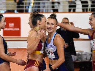 Stanislava Škvarková a Viktória Forster na halových MSR v atletike 2024.