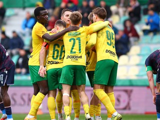 Hráči Žiliny sa radujú z gólu