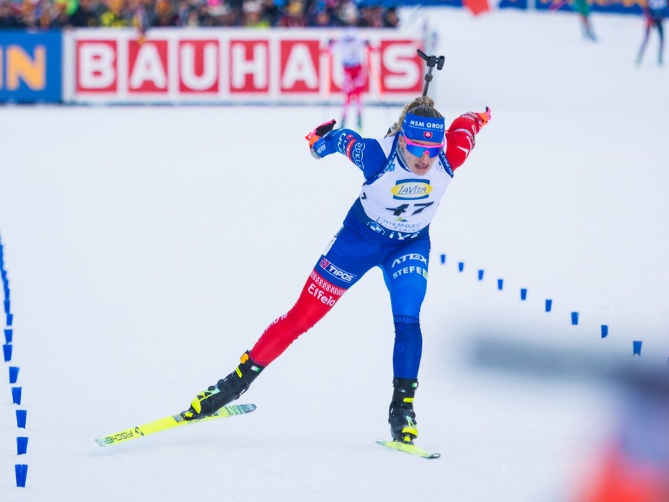 Paulína Bátovská Fialková počas šprintu v Ruhpoldingu.