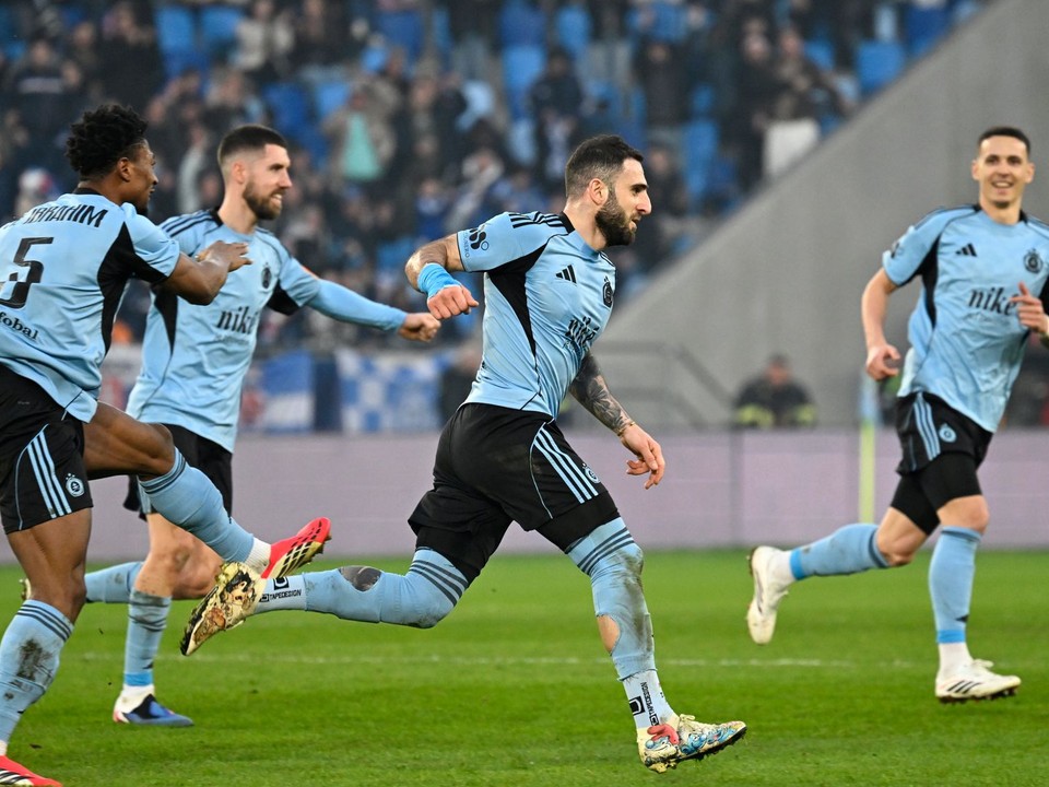 Tigran Barseghjan (Slovan) sa raduje po strelení gólu.