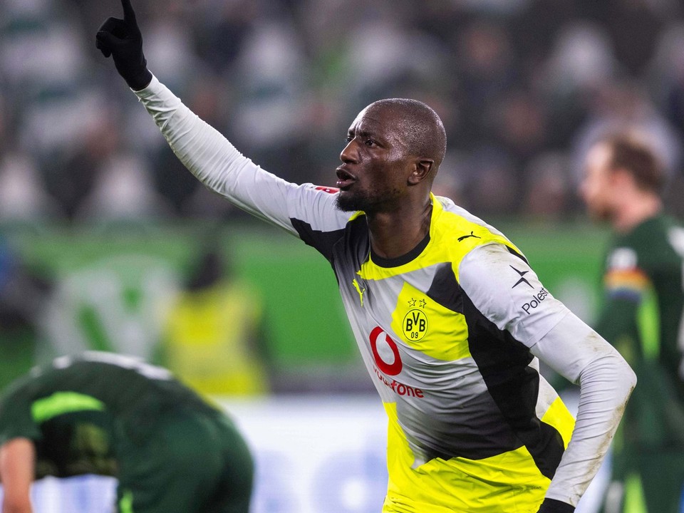 Serhou Guirassy oslavuje gól. 