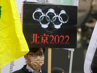 Protest v Taiwane proti ZOH v Pekingu.