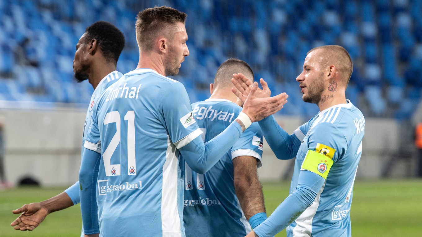 Futbalisti ŠK Slovan Bratislava.