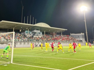 NK Domžale v zápase s Balzan FC.
