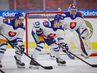 Fotka z prípravného zápasu Švajčiarsko - Slovensko pred MS v hokeji 2023.