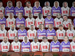 Makety v zápase Slovensko - Švajčiarsko na MS v hokeji 2021.