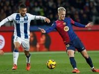 Dani Olmo (vpravo) a Oscar Rodriguez v zápase La Ligy Barcelona - CD Leganés.