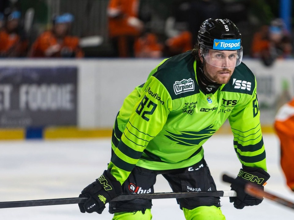 Brett Ritchie v drese mužstva Vlci Žilina.