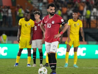 Egyptský kanonier Mohamed Salah v zápase proti Mozambiku.