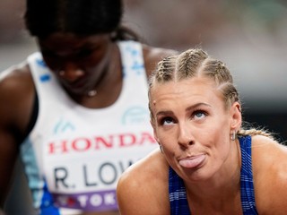 Viktória Forster počas rozbehov an MS v Tokiu 2025.