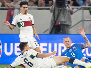Momentka zo zápasu Slovensko - Portugalsko