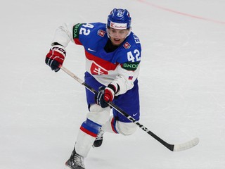 Martin Fehérváry v zápase Slovensko - Kanada vo štvrťfinále MS v hokeji 2024.