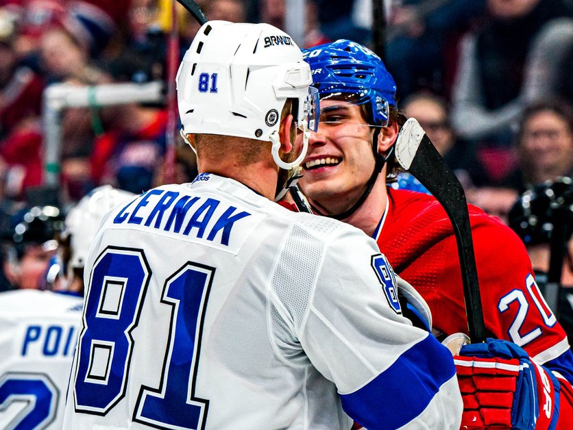 Juraj Slafkovský a Erik Černák.