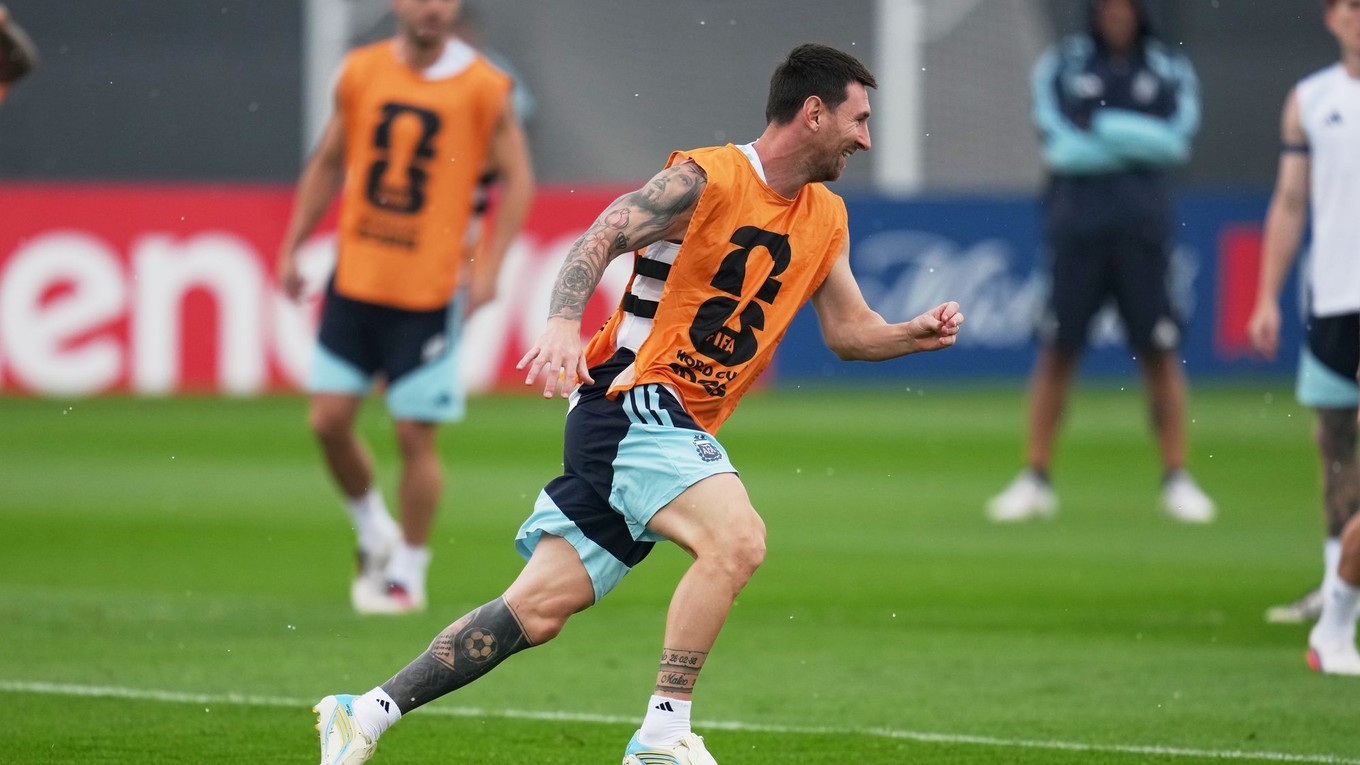 Lionel Messi počas tréningu.