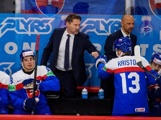 Tréner Vladimír Országh počas zápasu Slovensko - Kanada na MS v hokeji 2025.