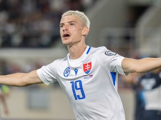 Tomáš Rigo (Slovensko) sa teší z gólu počas zápasu A-skupiny európskej kvalifikácie MS 2026 vo futbale Luxembursko - Slovensko. 