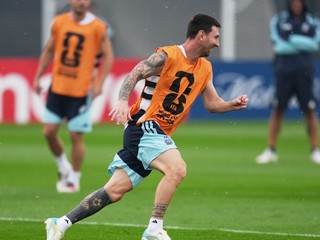 Lionel Messi počas tréningu.