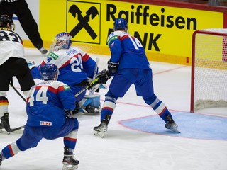 Momentka zo zápasu Slovensko - Nemecko na MS v hokeji 2022: