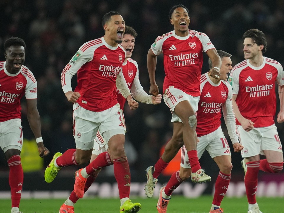 Radosť hráčov Arsenalu
