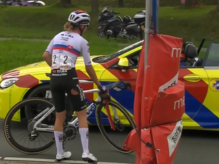 Slovenská cyklistka Viktória Chladoňová spadla v 3. etape Eneco Tour 2026.