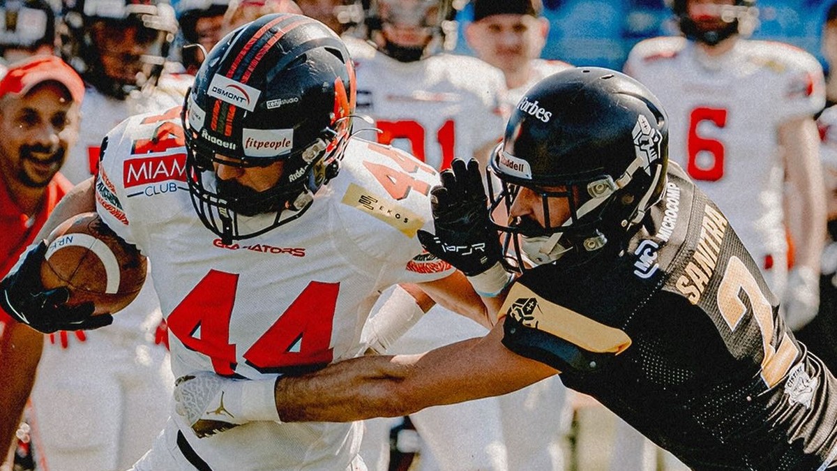 Momentka zo zápasu Nitra Knights - Vysočina Gladiators.