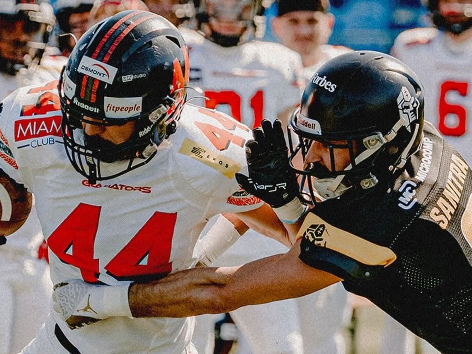 Momentka zo zápasu Nitra Knights - Vysočina Gladiators.