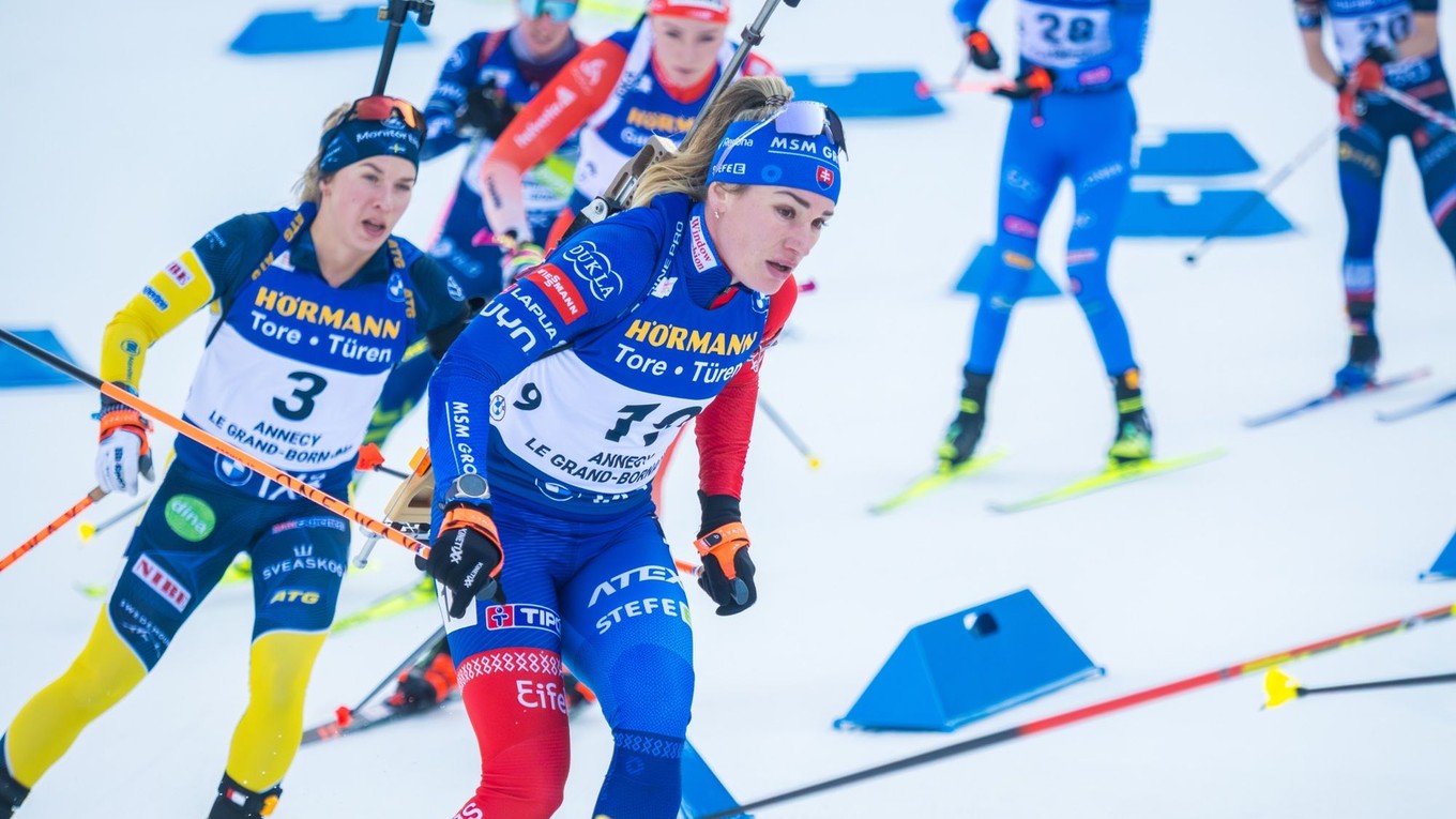 Paulína Bátovská Fialková počas pretekov žien s hromadným štartom v Annecy - Le-Grand Bornand.