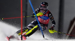 Mikaela Shiffrinová počas slalomu v Courcheveli.