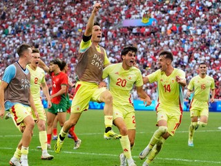 Španieli oslavujú gól na OH 2024