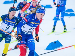 Paulína Bátovská Fialková počas pretekov žien s hromadným štartom v Annecy - Le-Grand Bornand.