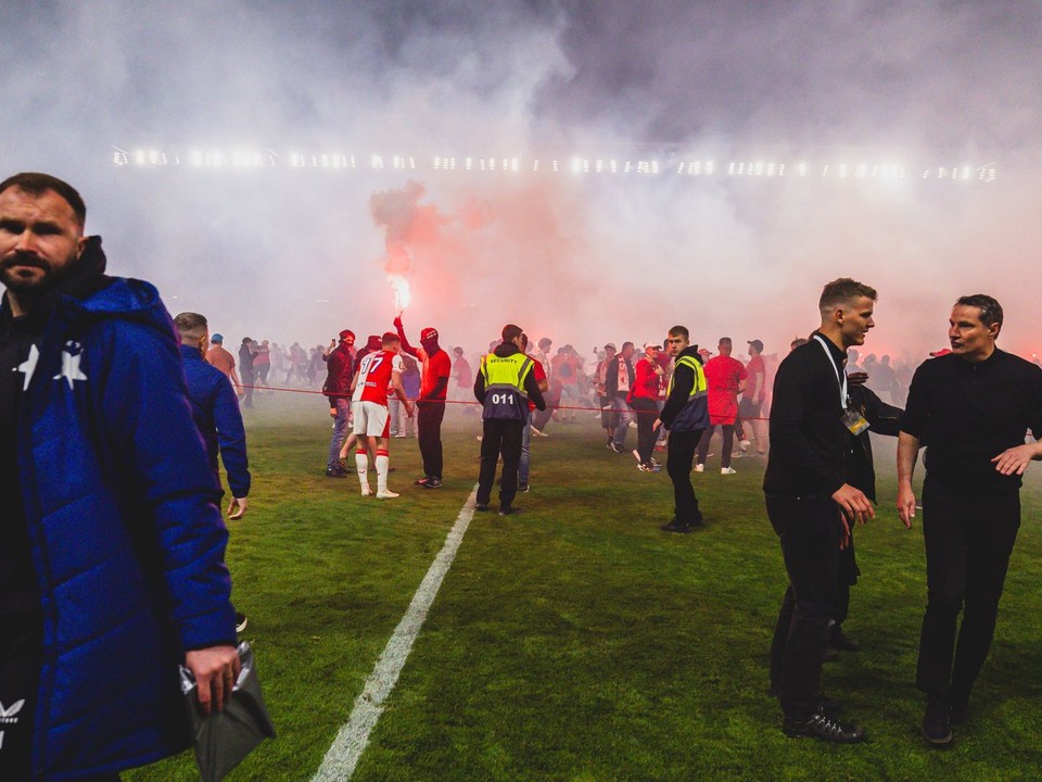 Momentka zo zápasu Slavia - Sparta.