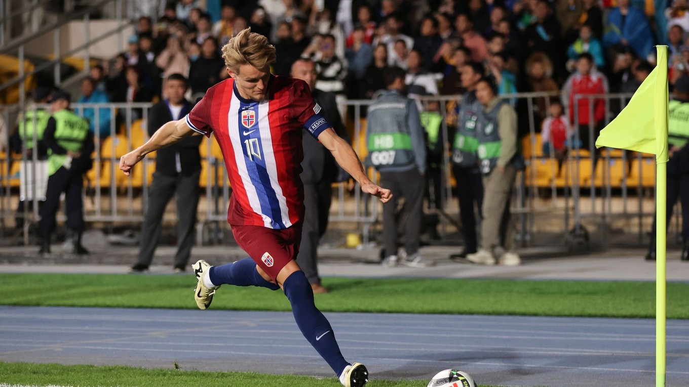 Martin Odegaard v drese Nórska.