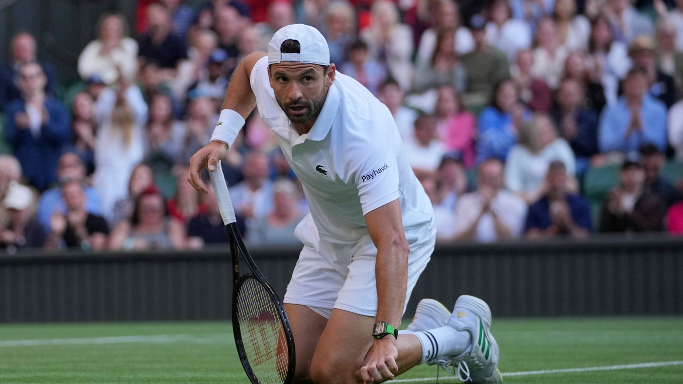 Grigor Dimitrov v osemfinále grandslamového turnaja WImbledon 2025.