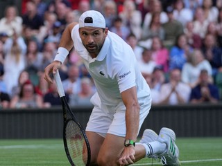 Grigor Dimitrov v osemfinále grandslamového turnaja WImbledon 2025.