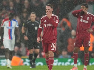 Smútok hráčov Liverpool FC. 