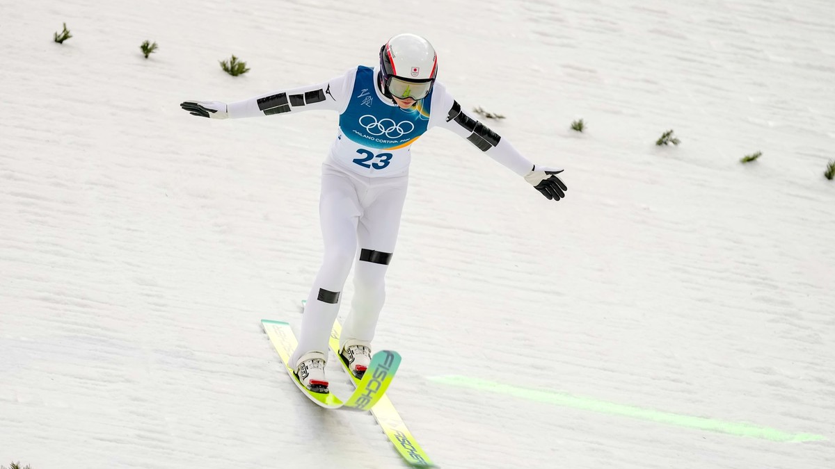 Ryota Yamamoto počas severskej kombinácie na ZOH 2026.