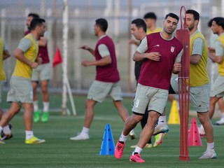 Futbalisti Iránu na tréningu